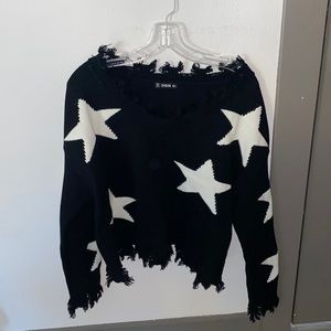 Shein Star Black and White Sweater